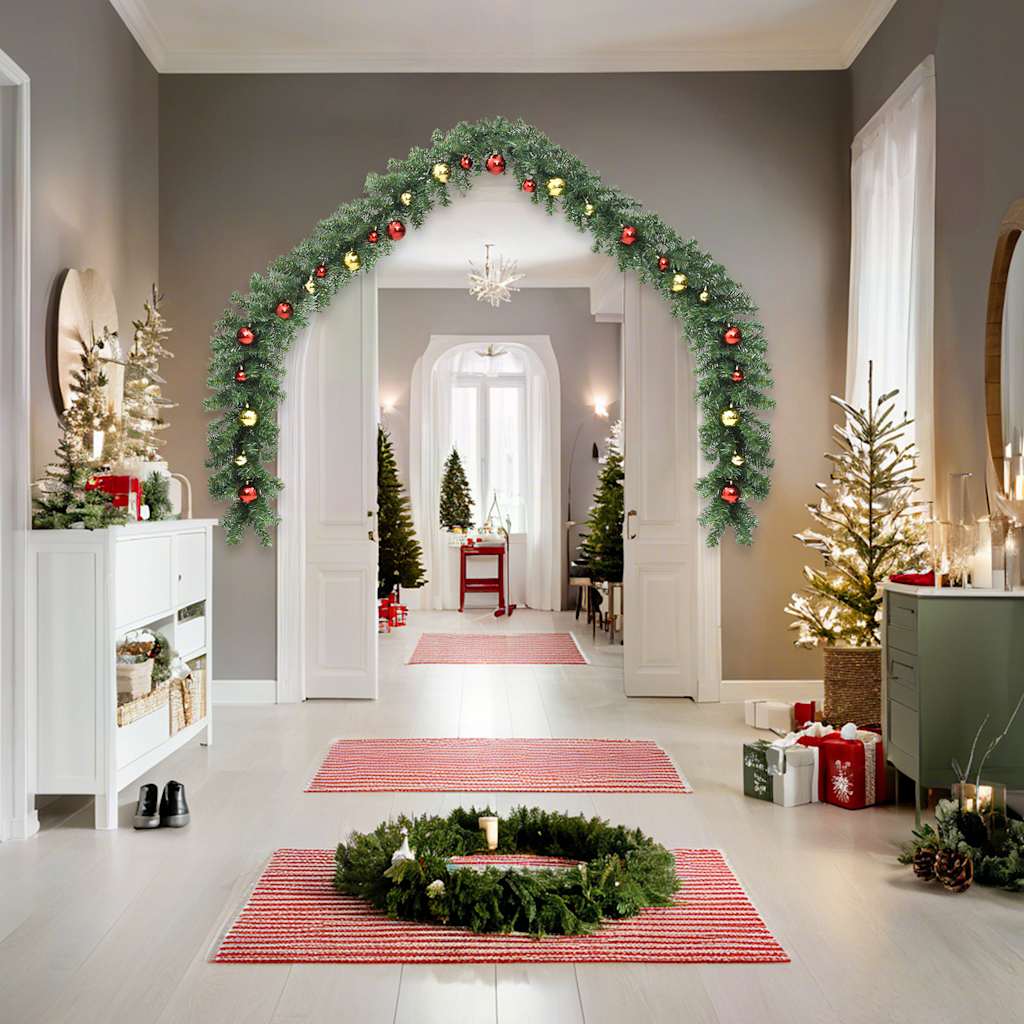 Guirnaldas de Navidad de Vidaxl decorada con bolas de Navidad y luces LED 10 m