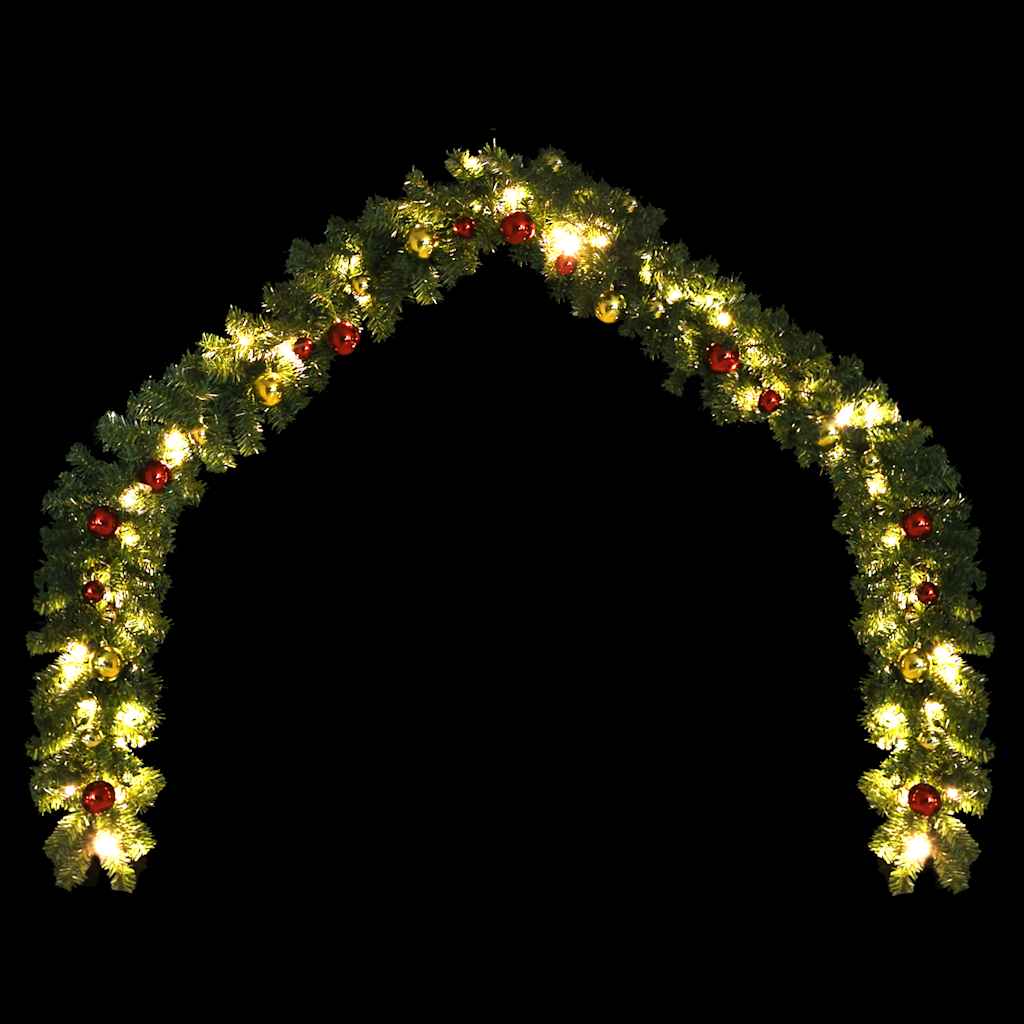 Vidaxl Garland de Navidad decorada con bolas de Navidad y luces LED 20 m