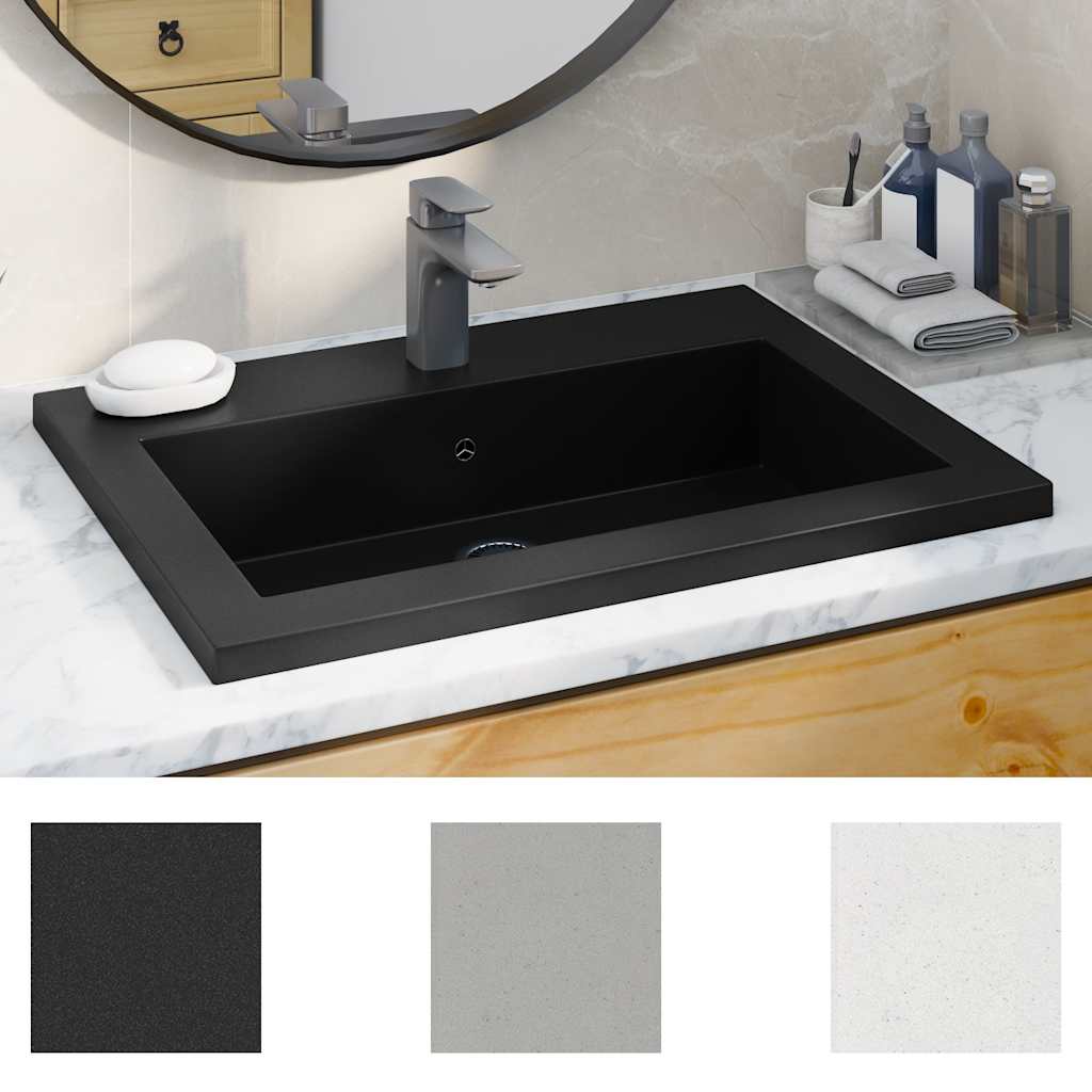 Vidaxl Washbasin 600x450x120 mm granito nero