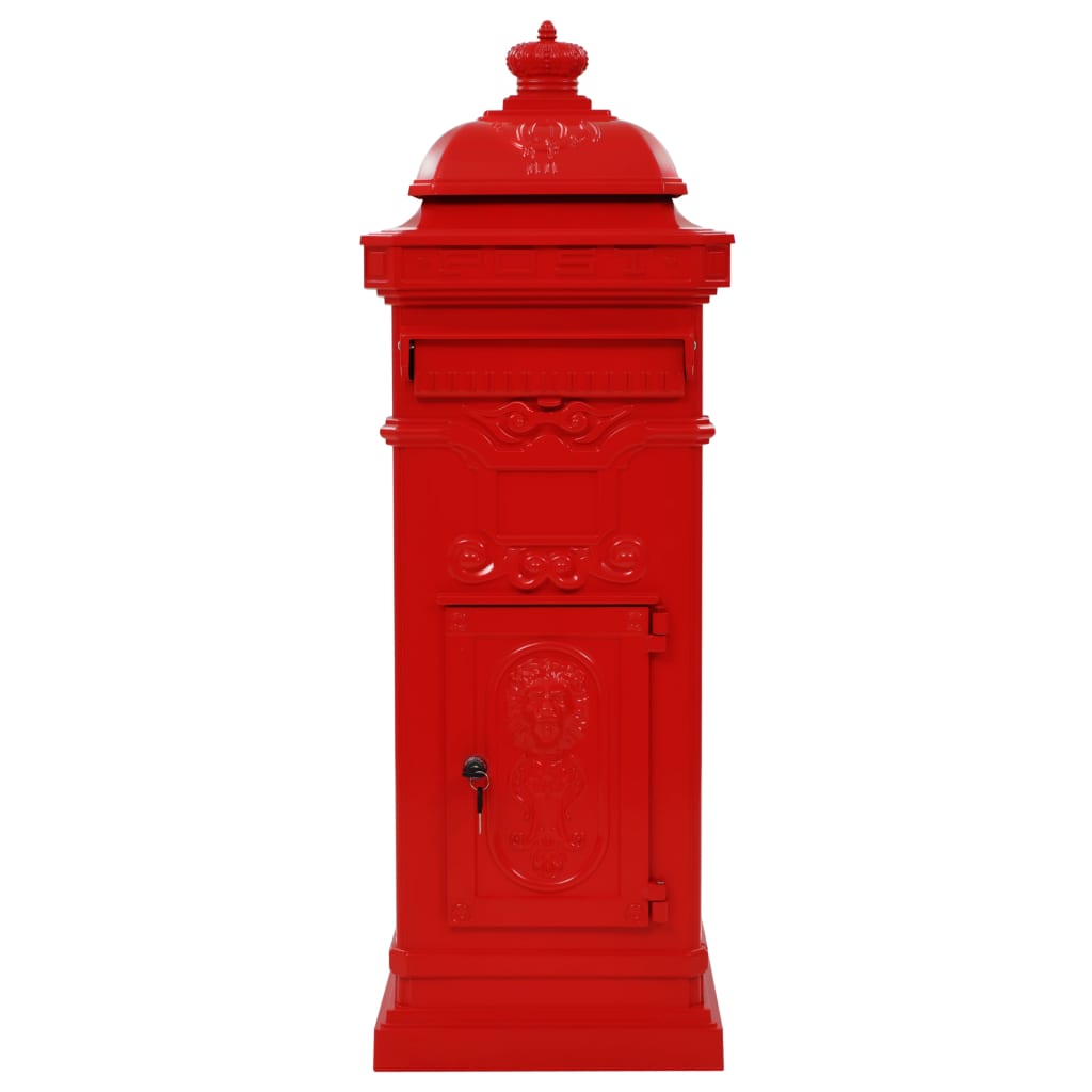 Vidaxl Pilaar Mailbox Vintage Style Rust -Resistente in alluminio