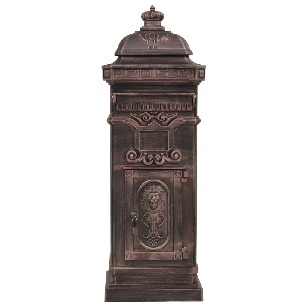 Vidaxl Pilar Buetbox Estilo vintage Rust -Resistente de aluminio Bronce