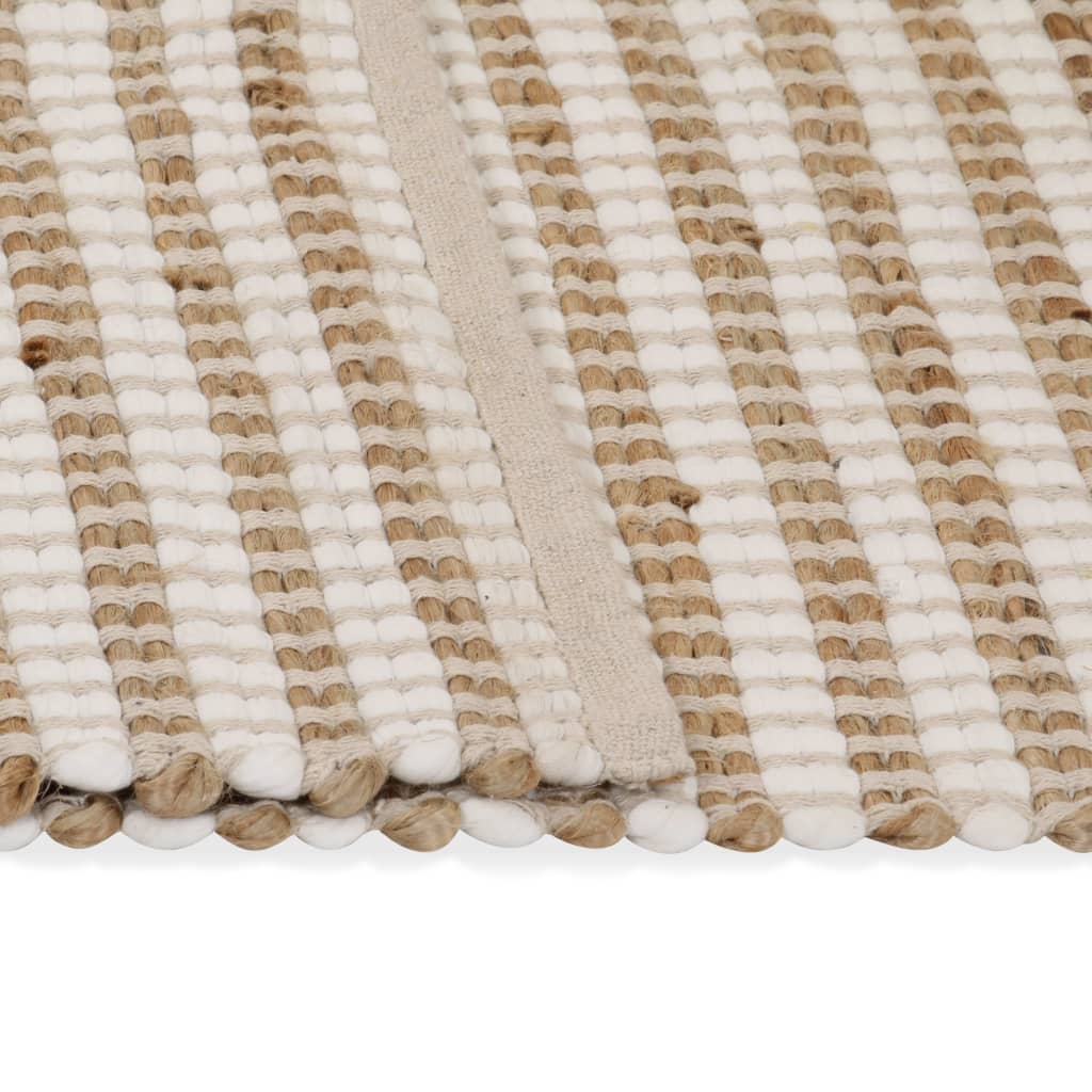 Tappeto Vidaxl 120x180 cm a mano naturale e bianco