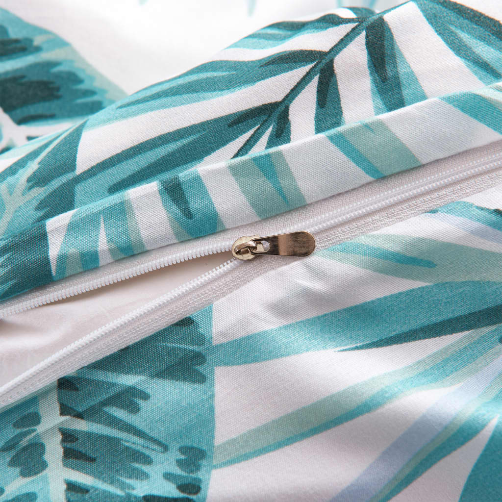 Vidaxx set copripiumino foglie 140x200 60x70 cm verde