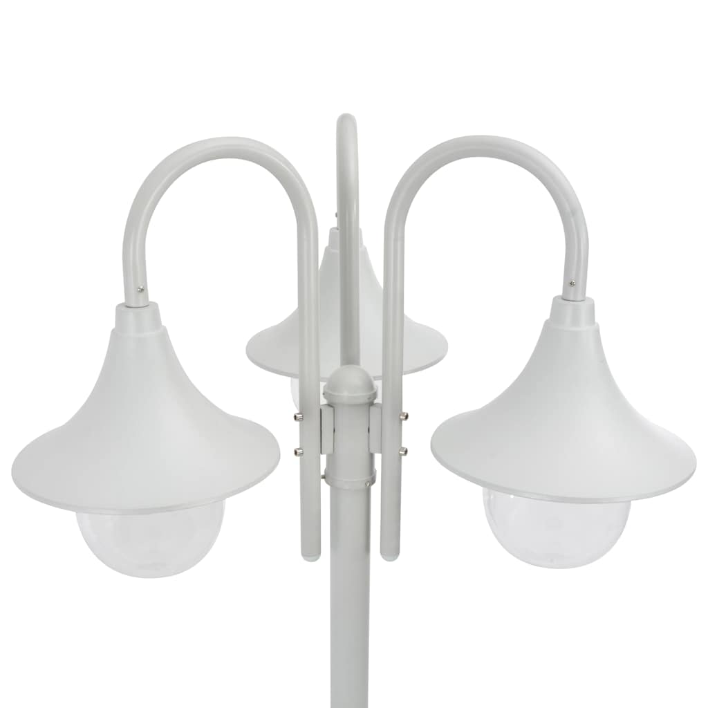 Vidaxl Paal Lighting Garden E27 220 cm in alluminio bianco a 3 pezzi