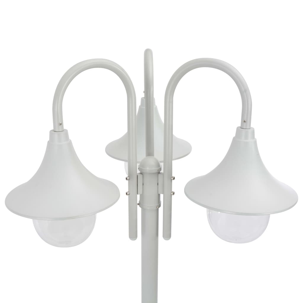 Vidaxl Paal Lighting Garden E27 220 cm in alluminio bianco a 3 pezzi
