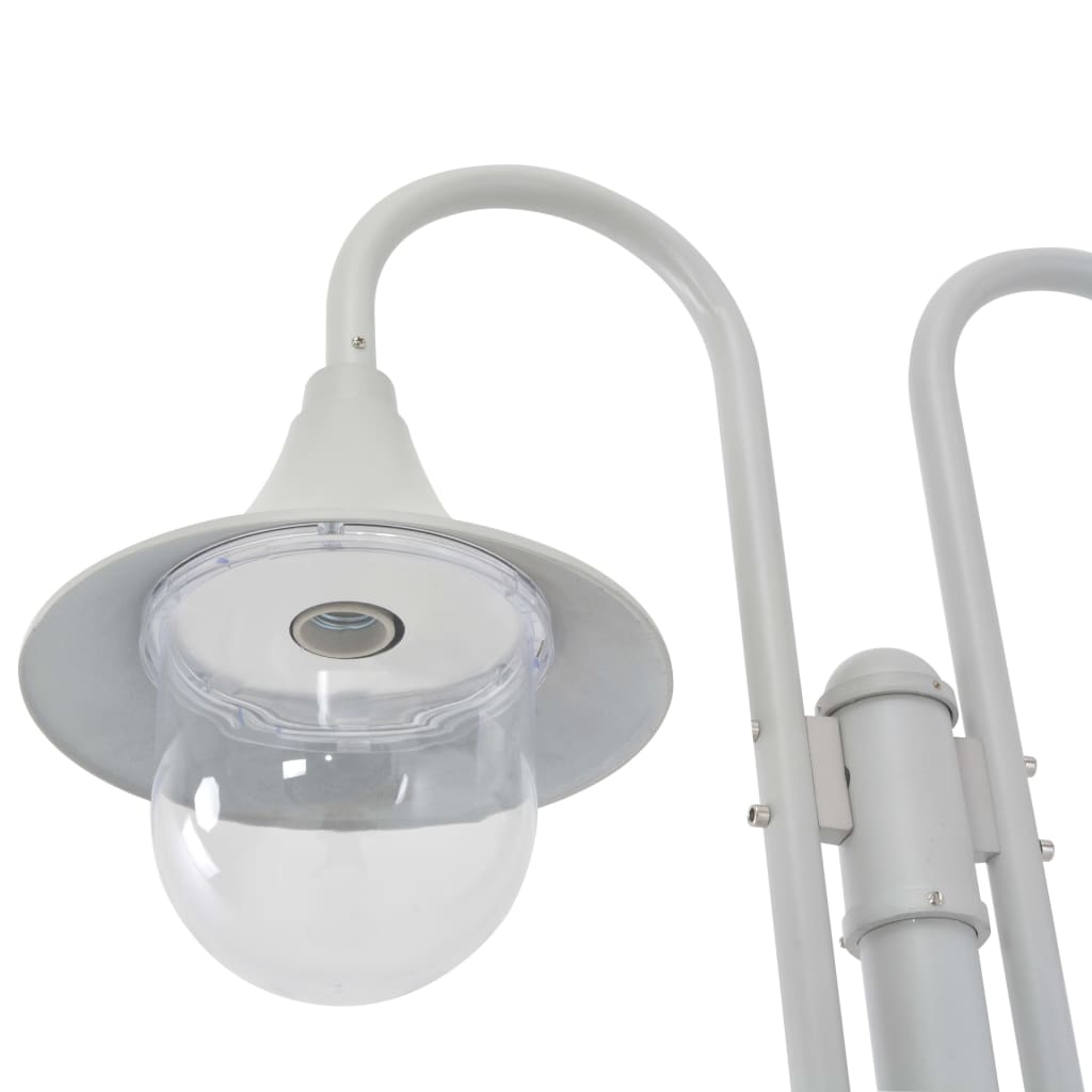 Vidaxl Paal Lighting Garden E27 220 cm de aluminio blanco de 2 piezas