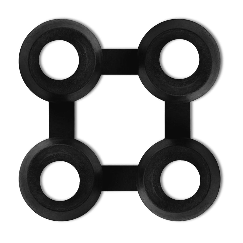 Conectores de estera de Vidaxl 10 st de goma negra