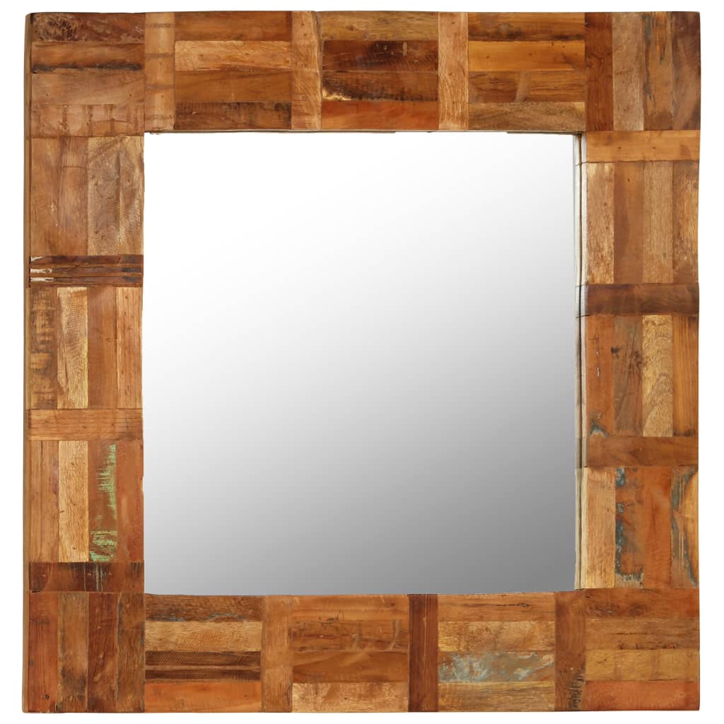 Espejo de pared de Vidaxl 60x60 cm de madera reciclada sólida