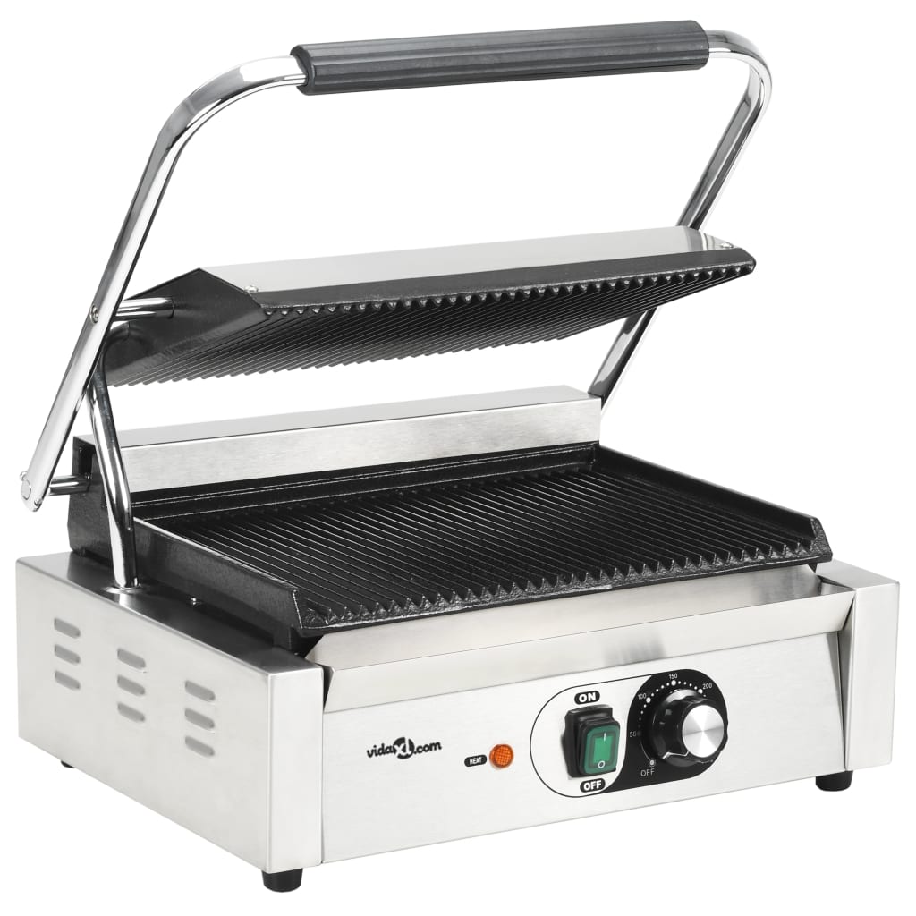 Vidaxl Panini Grill scanalato 2200 W 43x30.5x20 cm