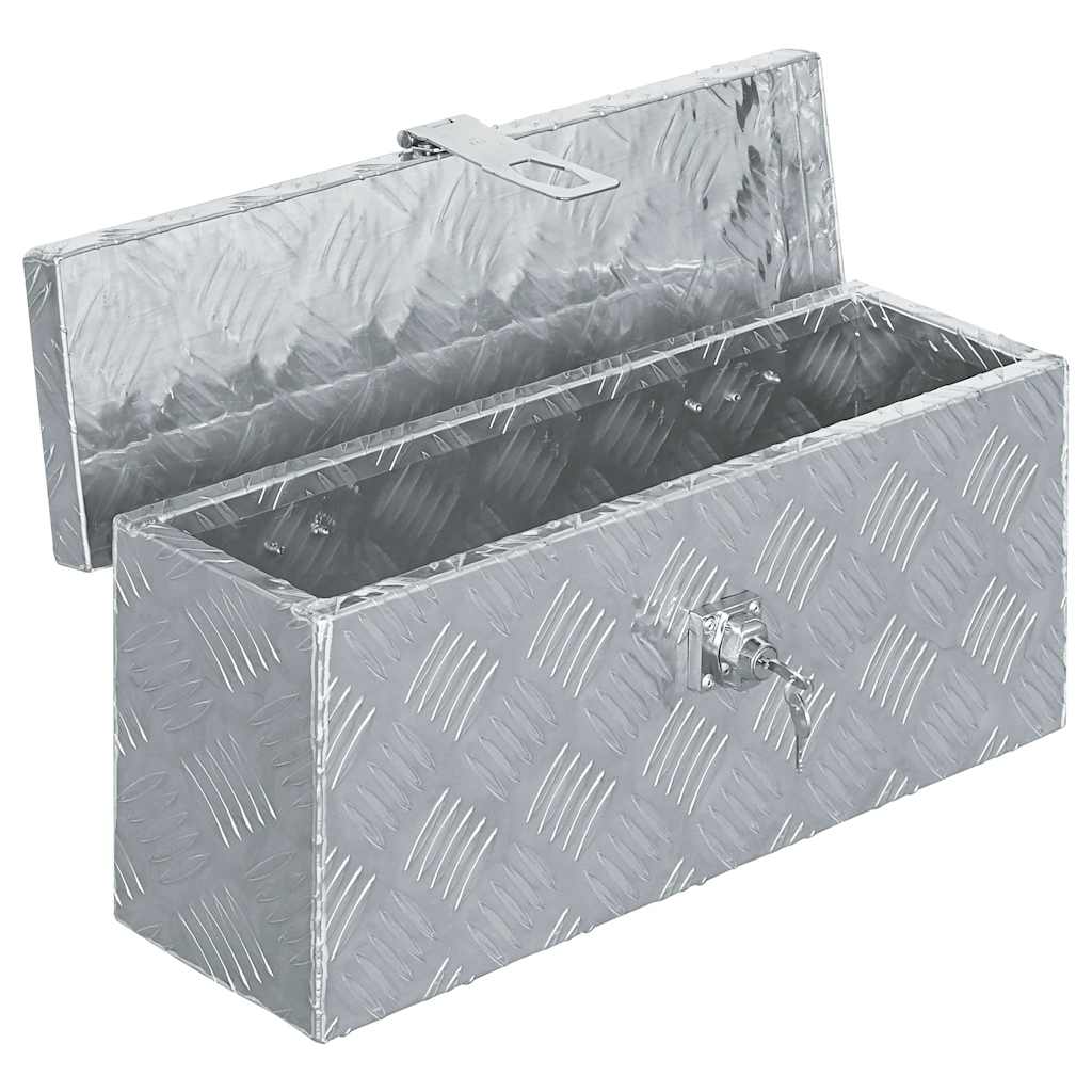 Vidaxl Box 48.5x14x20 cm de color plateado