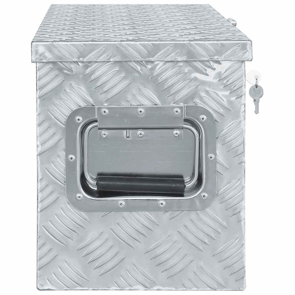 Box in alluminio Vidaxl 61.5x26.5x30 cm di colore argento