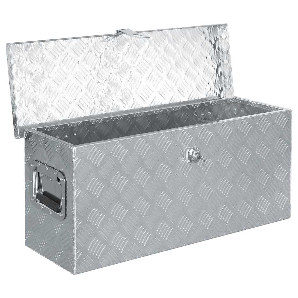 Vidaxl Box 76.5x26.5x33 cm de color plateado