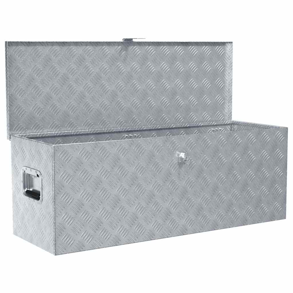 Vidaxl Box in alluminio 110.5x38.5x40 cm di colore argento