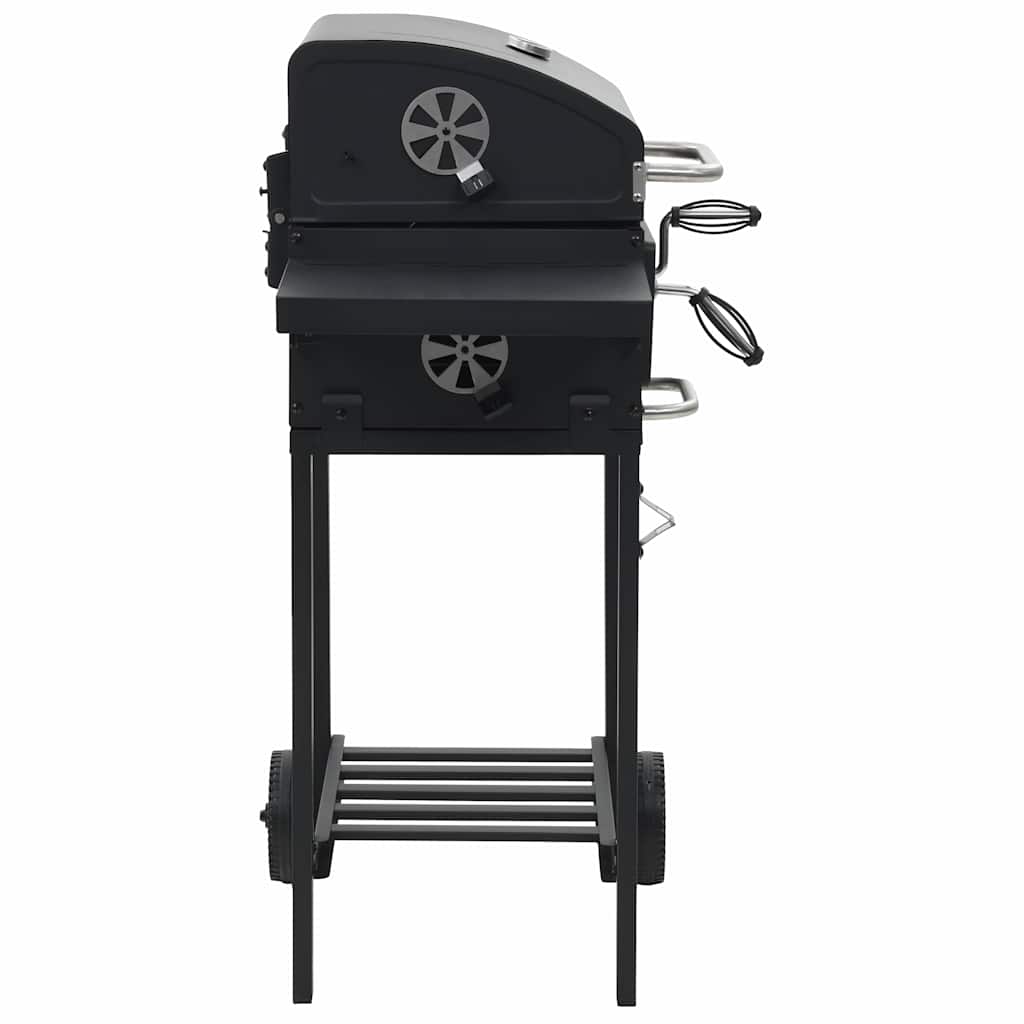 vidaXL Barbecue a Carbonella con ripiano inferiore nero