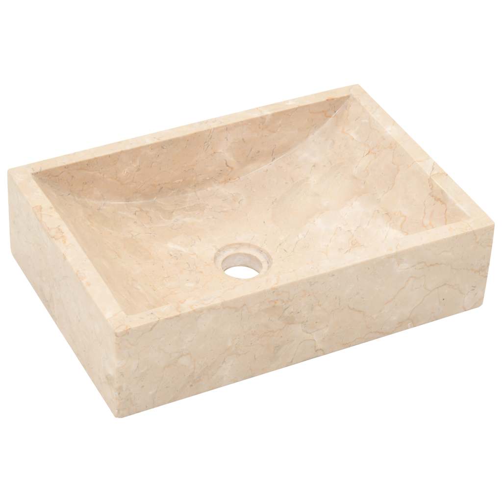 Vidaxl fregadero 45x30x12 cm de mármol de crema de alto gloss