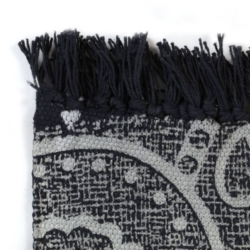 Alfombra Vidaxl Kelim con patrón de 120x180 cm de algodón gris