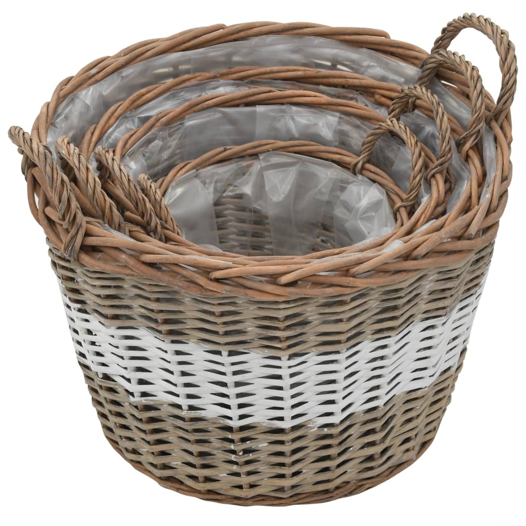 Los plantadores de Vidaxl criaron 4 ST Wicker con forro de PE