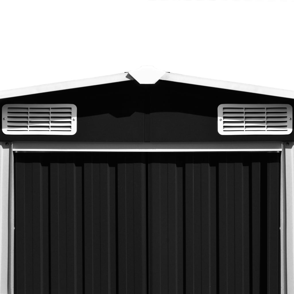 Vidaxl Garden Shed 257x489x181 cm Antracite in metallo -COLARE