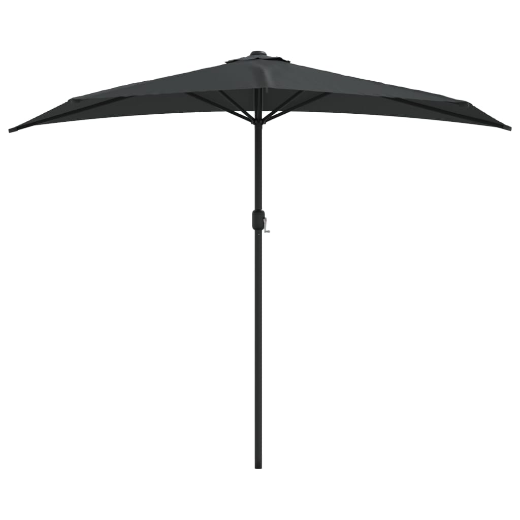Vidaxl Balcony Parasol metà con polo in alluminio 270x144 cm antracite