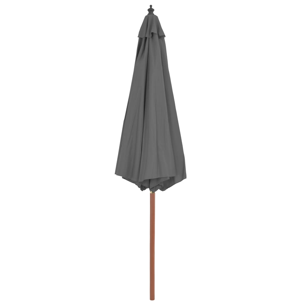 Vidaxl Parasol con poste de madera 300 cm de antracita