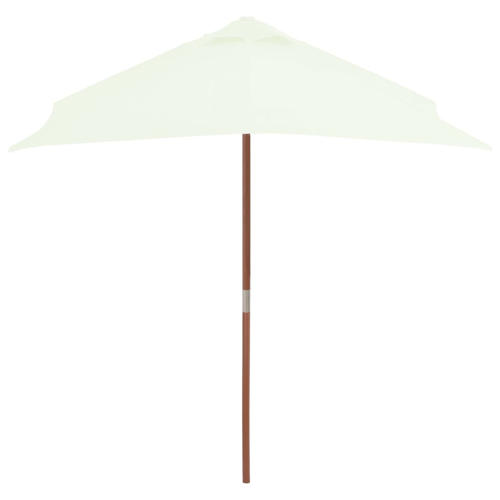 Vidaxl Parasol con polo in legno 150x200 cm sabbia