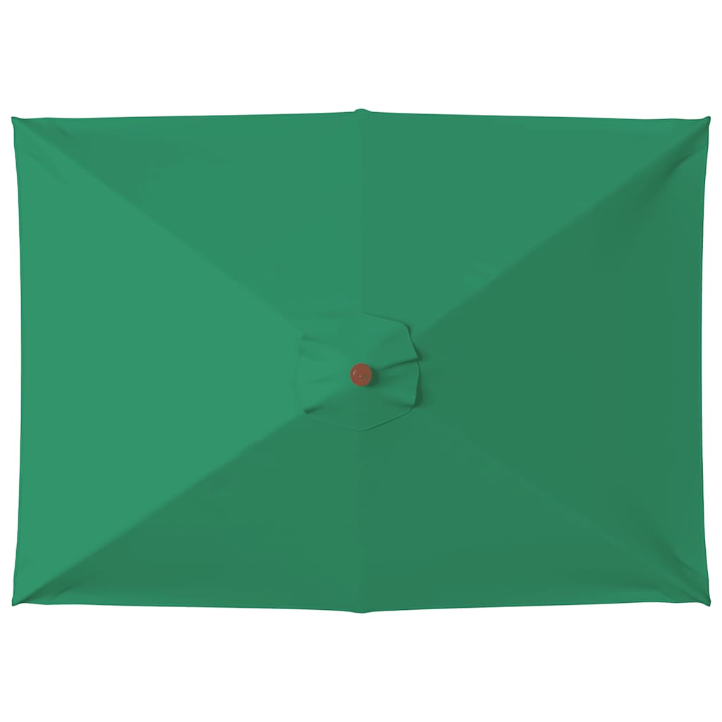 Vidaxl Parasol con poste de madera 150x200 cm verde