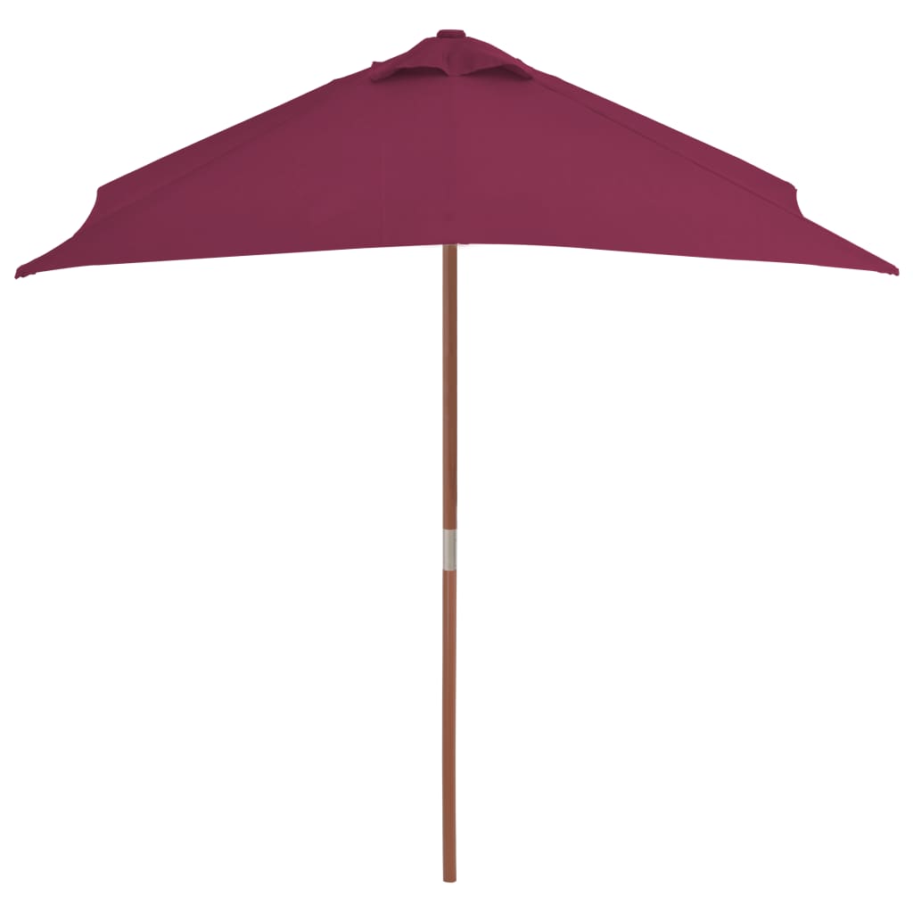 Parasol Vidaxl con poste de madera 150x200 cm Burdeos rojo