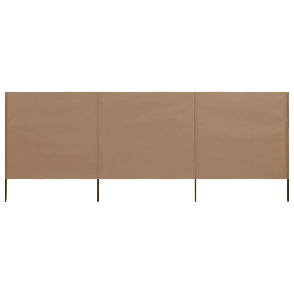 Parabrisas Vidaxl 3 paneles 400x120 cm Taupe de tela