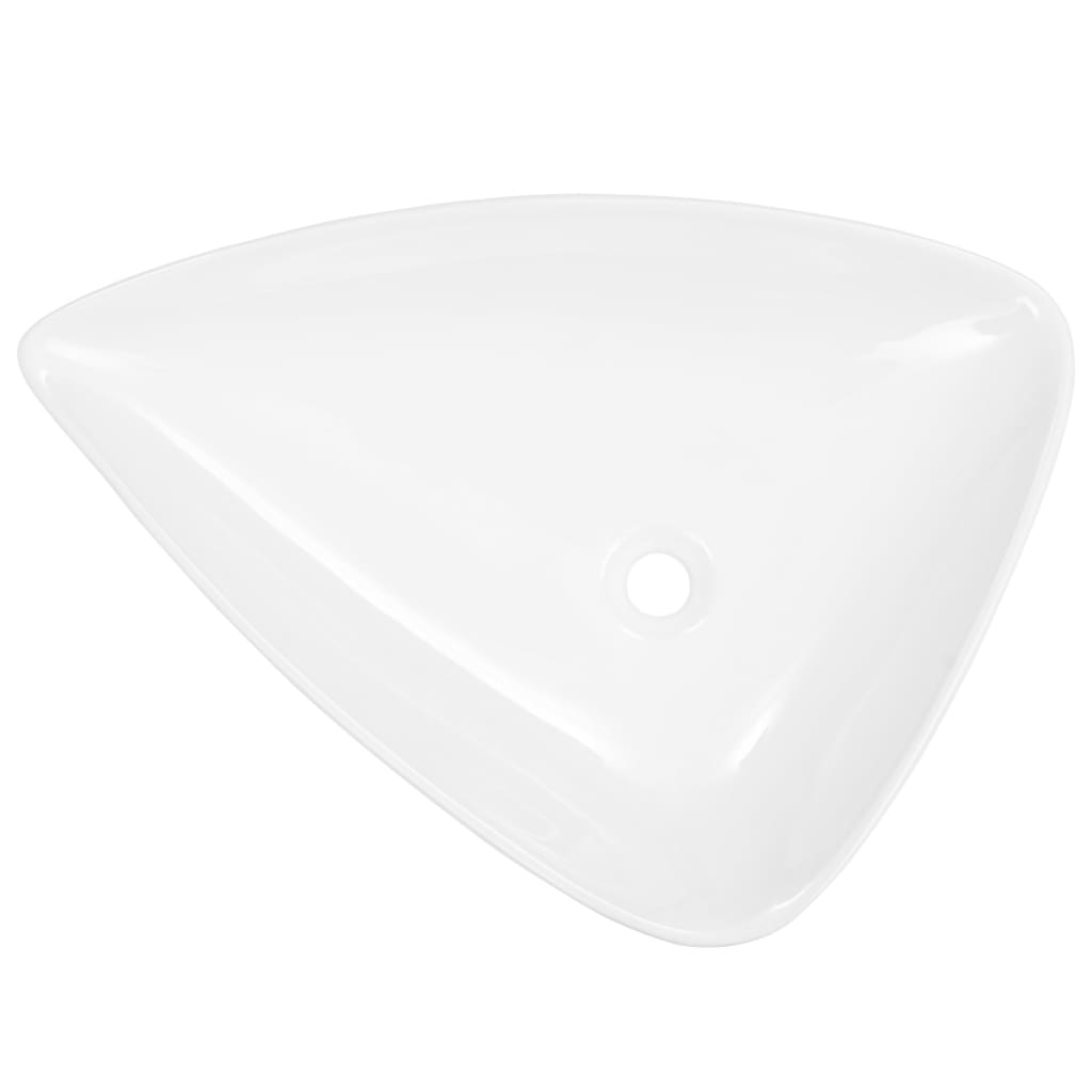 Vidaxl Washbasin Triangular 645x455x115 mm de cerámica blanca