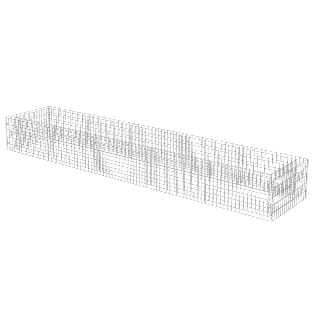 Vidaxl Gabion Planter elevado 450x90x50 cm de acero galvanizado