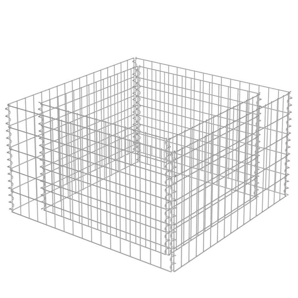 Vidaxl Gabion Planter elevado 90x90x50 cm de acero galvanizado