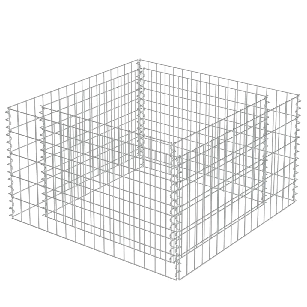 Vidaxl Gabion Planter elevado 90x90x50 cm de acero galvanizado