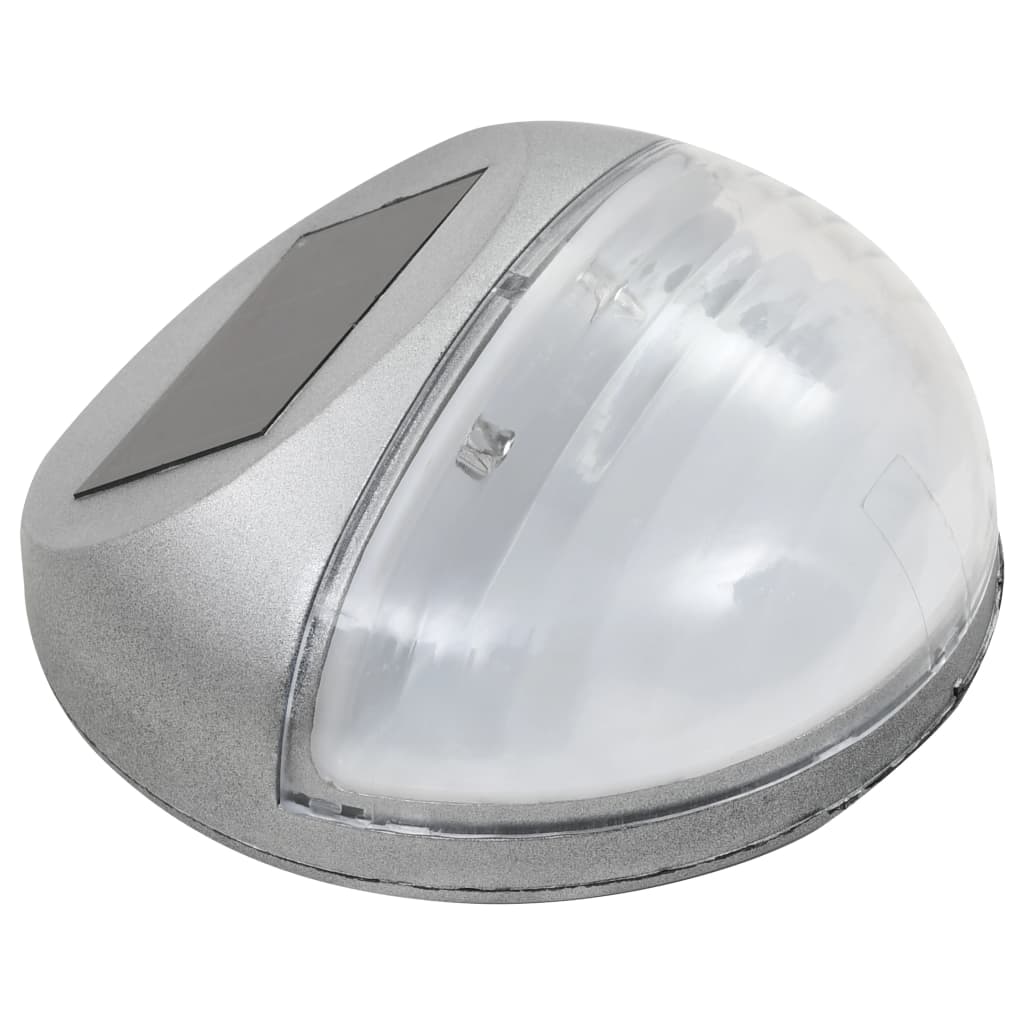 Lámparas de pared LED Vidaxl solar alrededor de Silver 12 PCS
