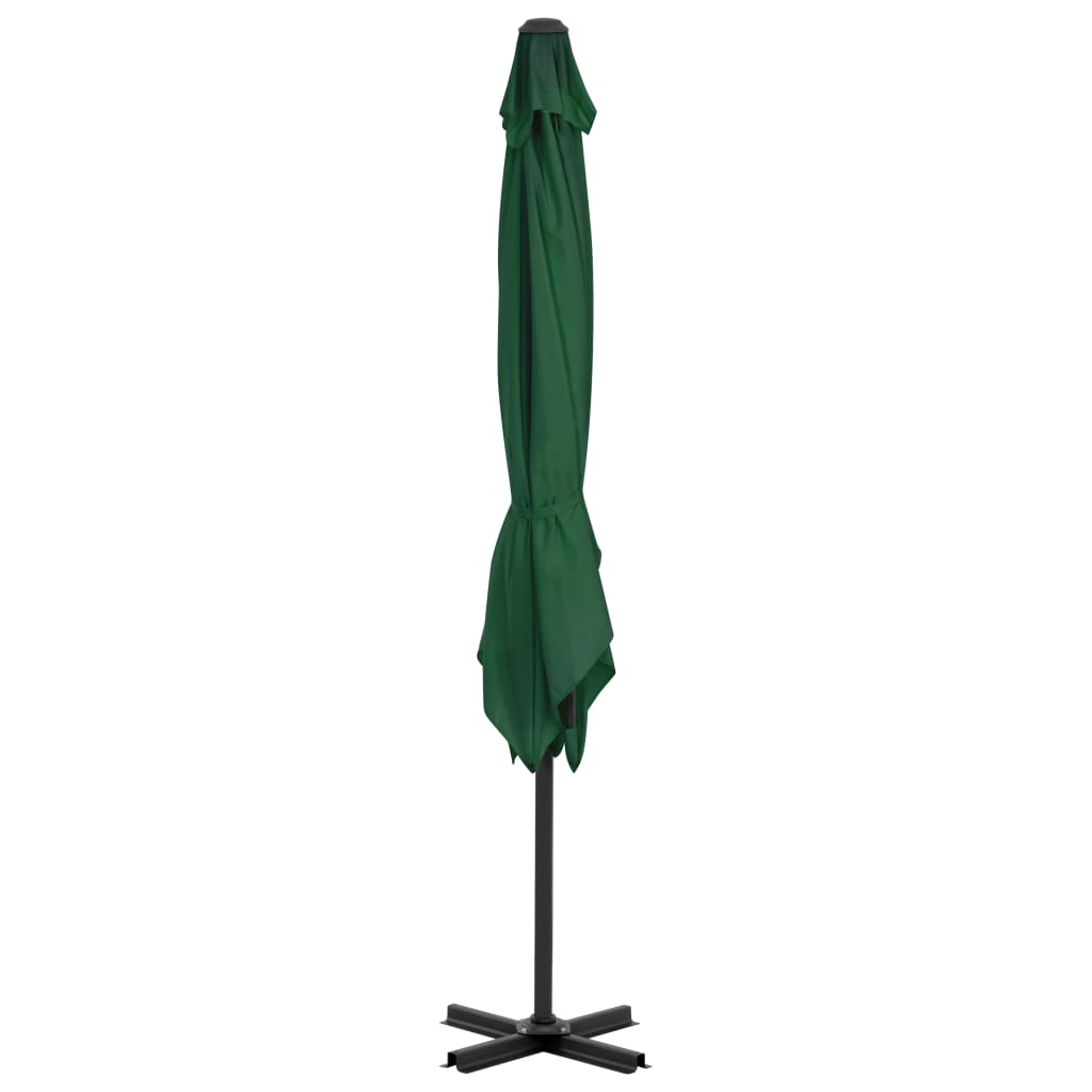Parasol flotante de Vidaxl con poste de aluminio 250x250 cm verde