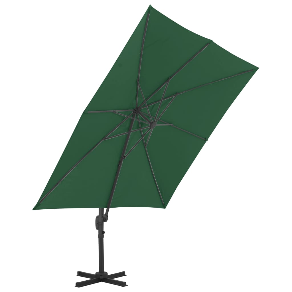 Parasol flotante Vidaxl con poste de aluminio 400x300 cm verde