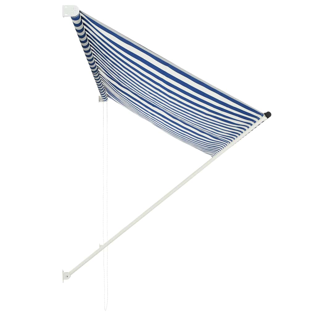 Vidaxl Luifel estendibile 250x150 cm blu e bianco