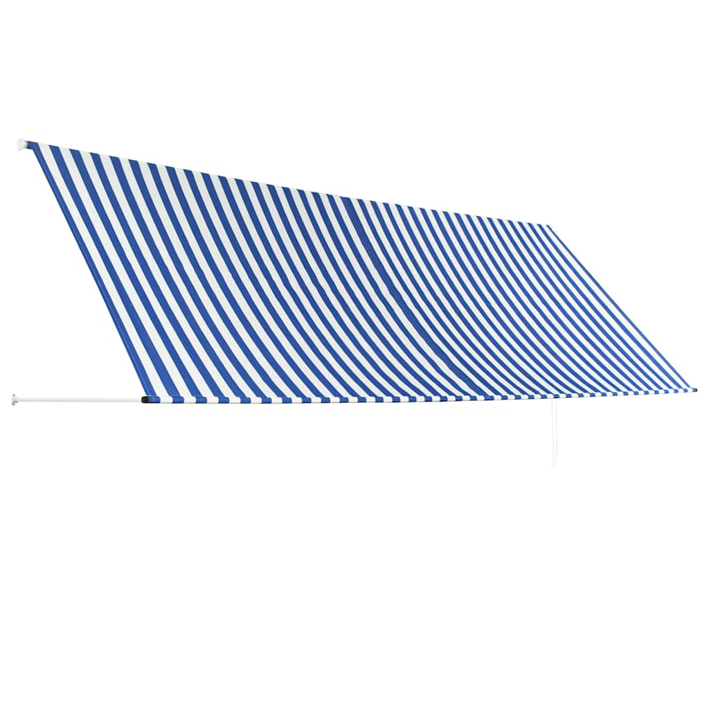 Vidaxl Luifel estendibile 400x150 cm blu e bianco