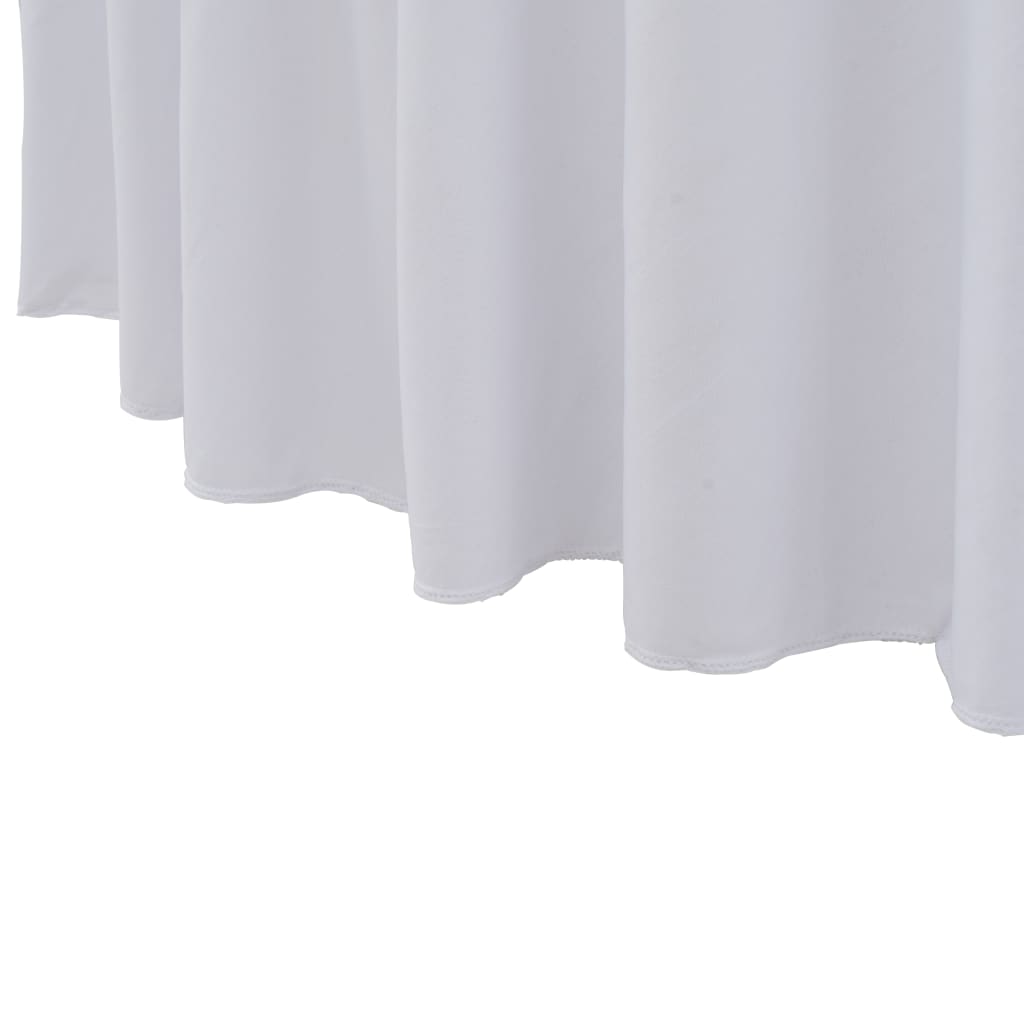 Vidaxl 2 Coperture da tavolo Stretch with Skirt 180x74 cm bianco