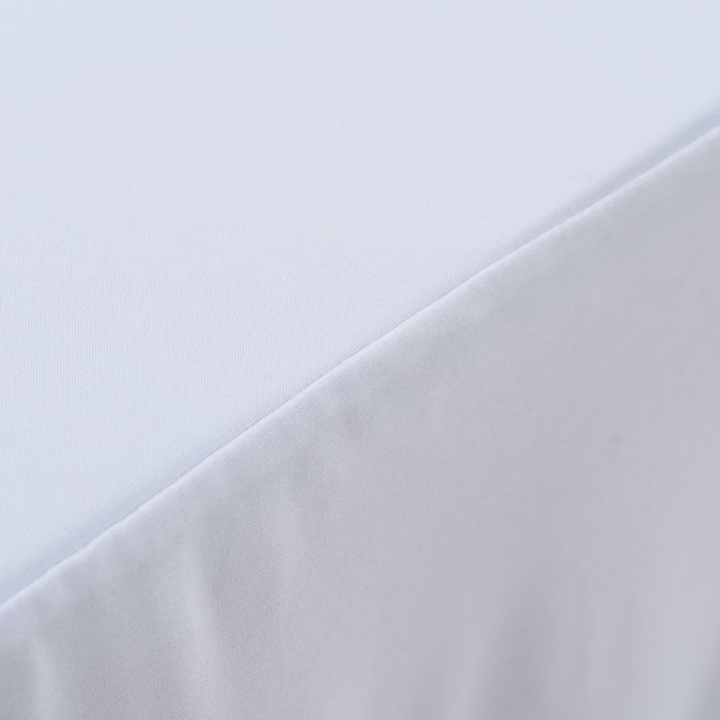 Las cubiertas de mesa Vidaxl 2 estiras con falda 243x76x74 cm blanco