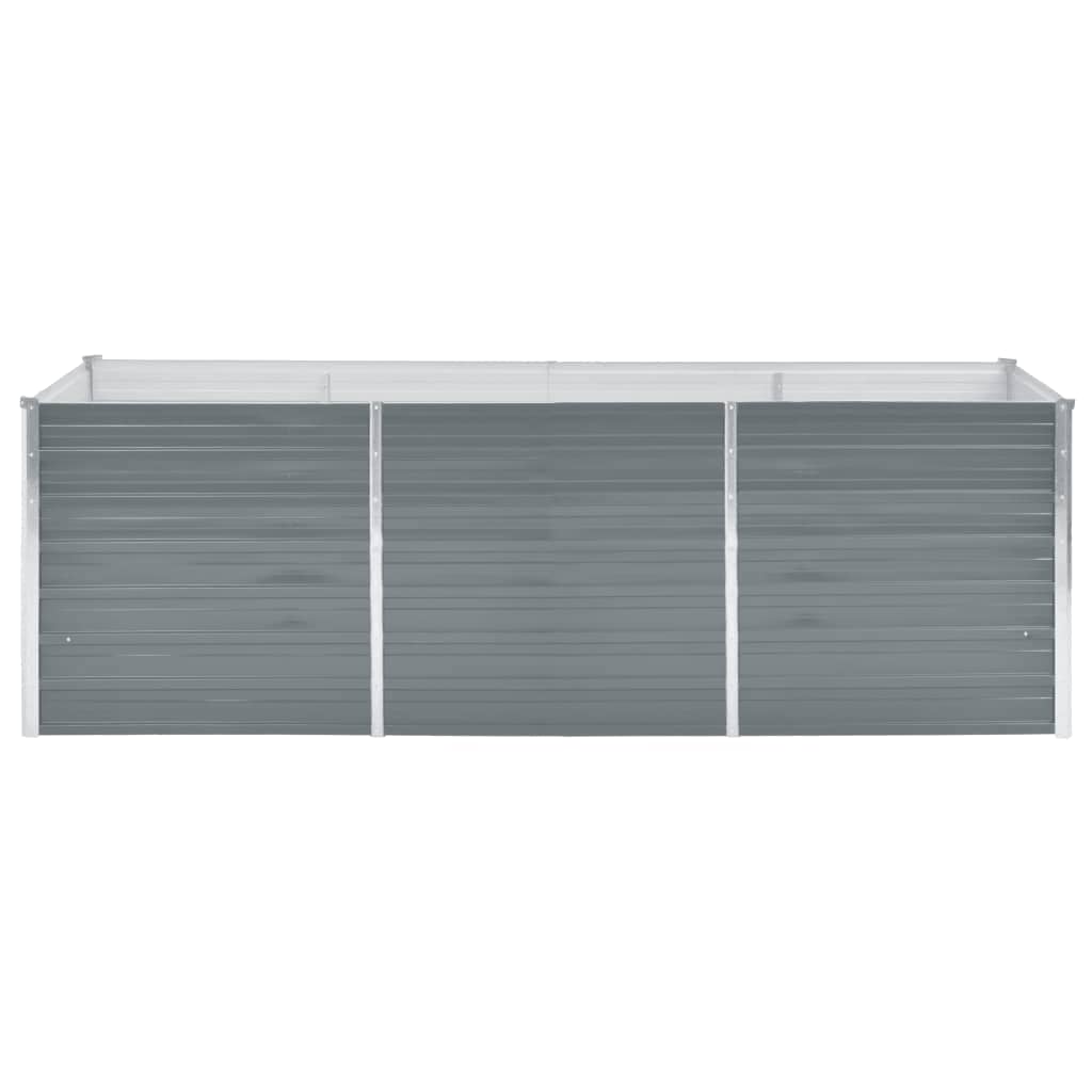 Vidaxl fioriera raccolta 240x80x77 cm grigio in acciaio zincato