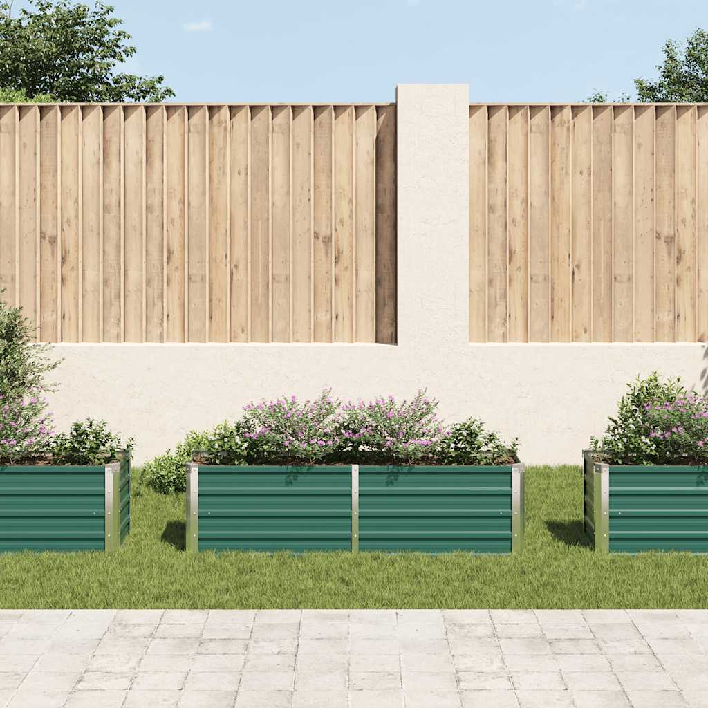 Vidaxl Planning Box elevado 160x40x45 cm de acero galvanizado verde