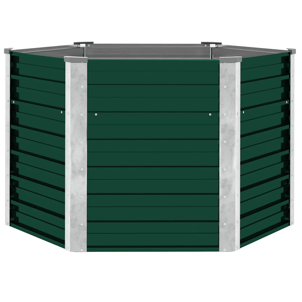 Plantador Vidaxl elevado 129x129x77 cm de acero galvanizado verde