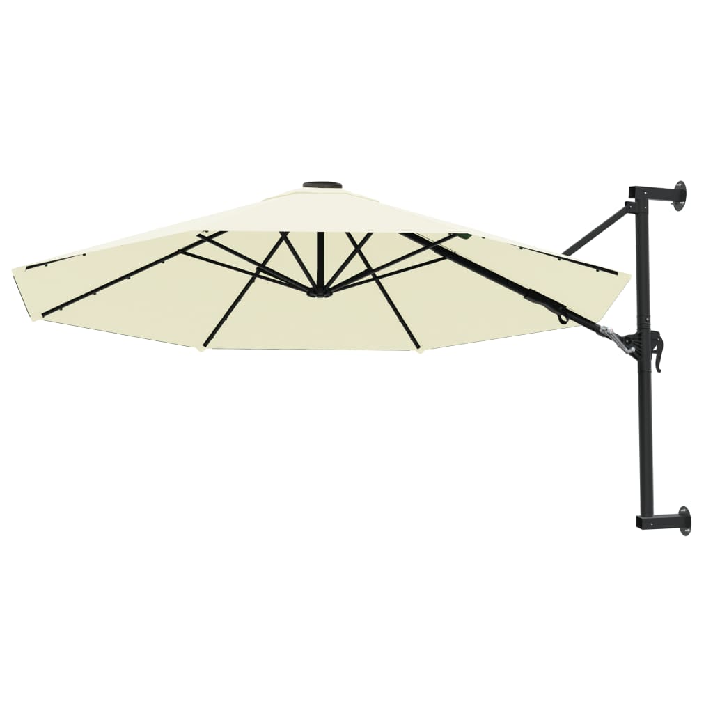Parasol de pared Vidaxl con poste de metal de 300 cm de arena