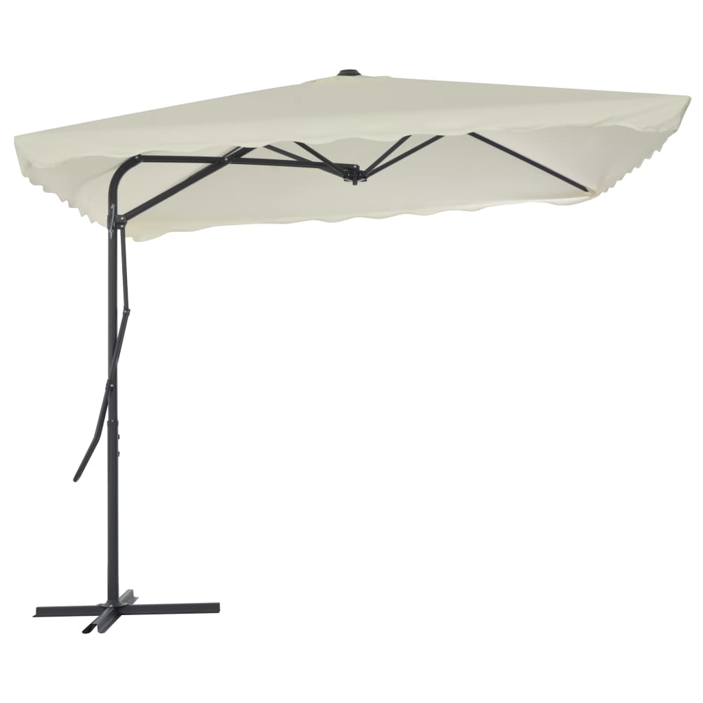 Parasol Vidaxl con poste de acero 250x250 cm de arena -Color