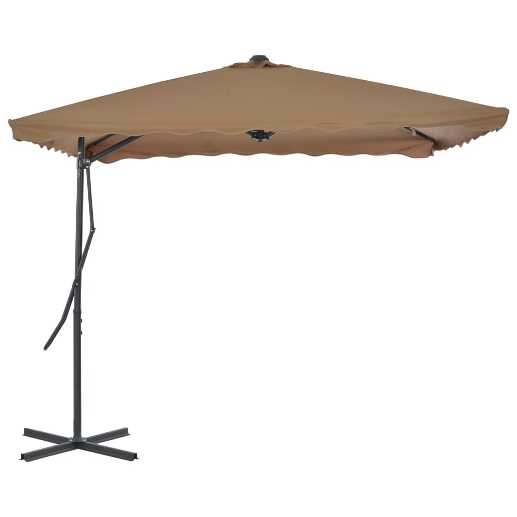 Vidaxl Parasol con polo de acero 250x250 cm Taupe