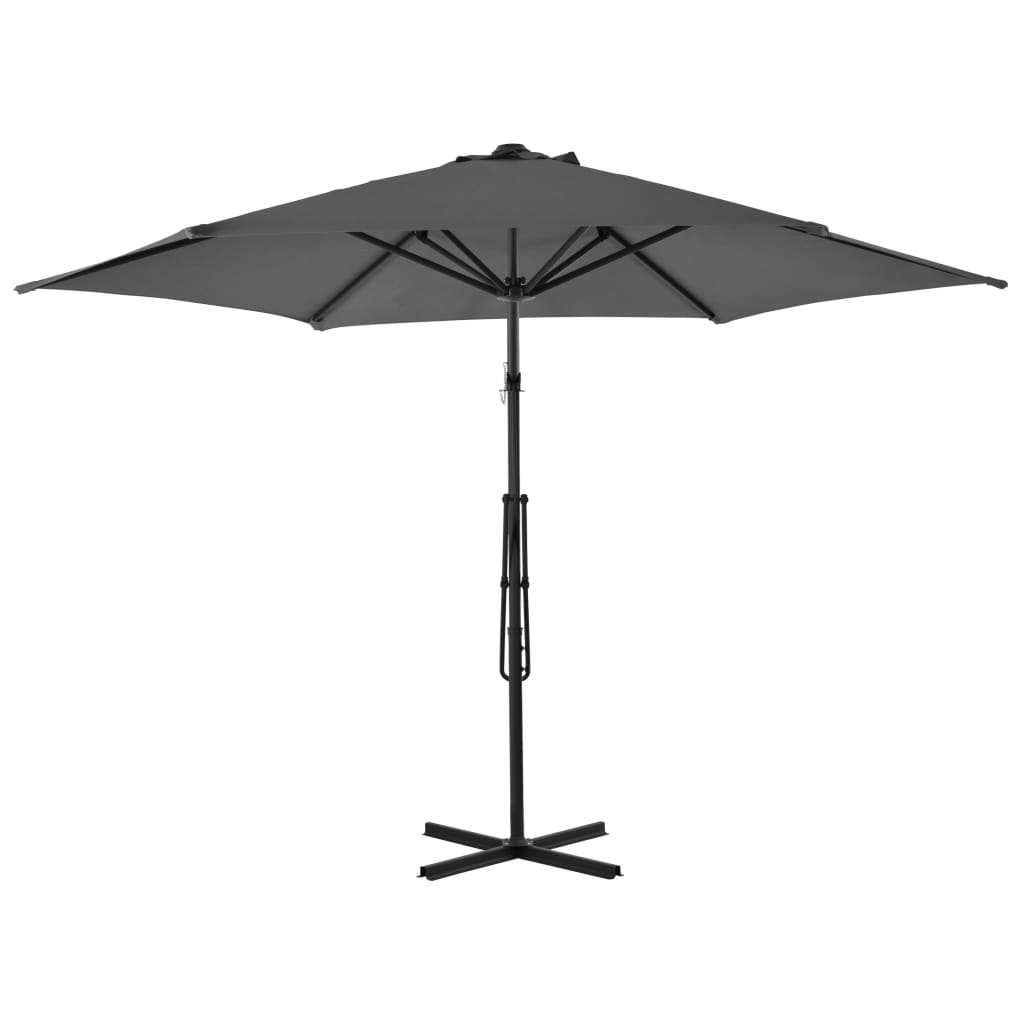 Parasol Vidaxl con polo de acero 300 cm de antracita