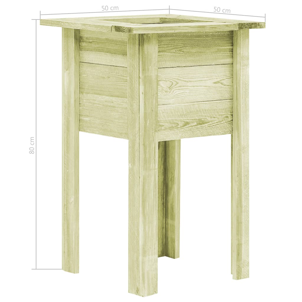Vidaxl fioriera sollevata con piedi 50x50x80 cm legno segata