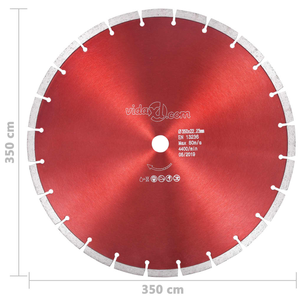 Vidaxl Diamond Saw Leaf 350 mm Acciaio