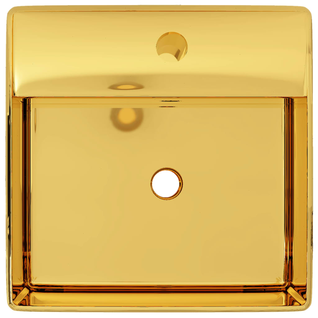 Vidaxl Washbasin con atterraggio 41x41x15 cm Ceramic Gold color