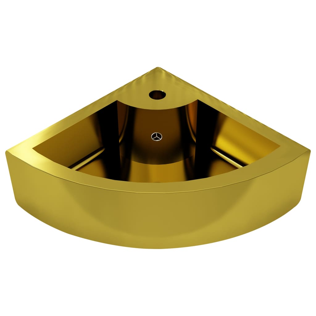 Vidaxl Washbasin con atterraggio 45x32x12.5 cm Ceramic Gold color